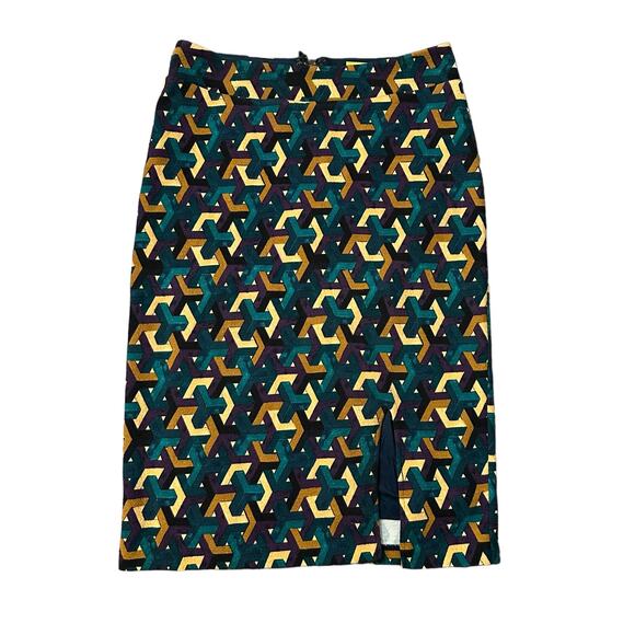 Maeve Anthropologie teal, purple & tan pencil skirt size M - Picture 1 of 11